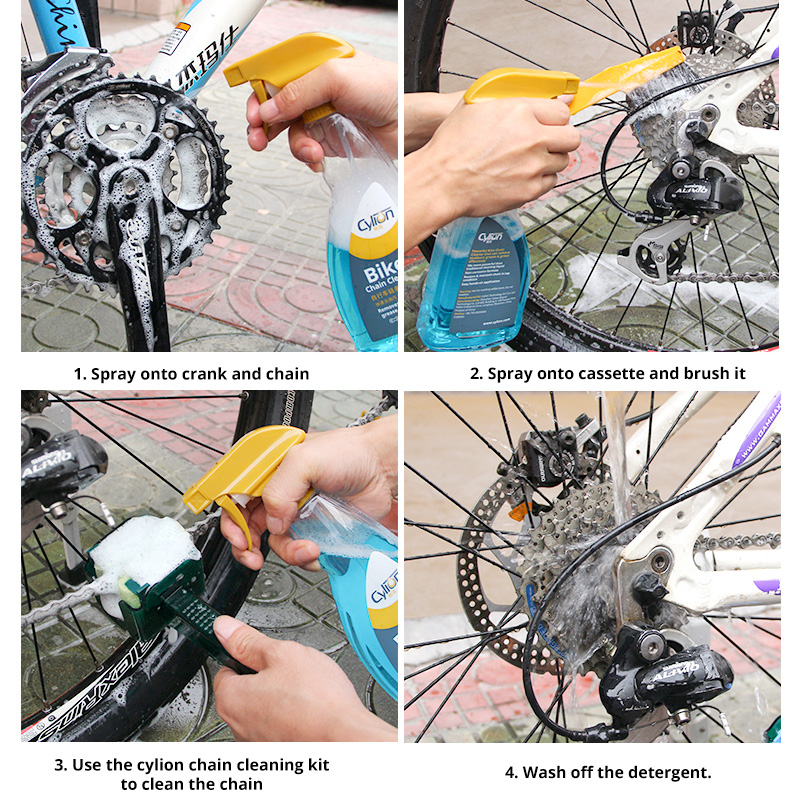 Bike chain clearance cleaning solution