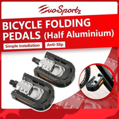 Bicycle Folding Pedals (Half Aluminium)