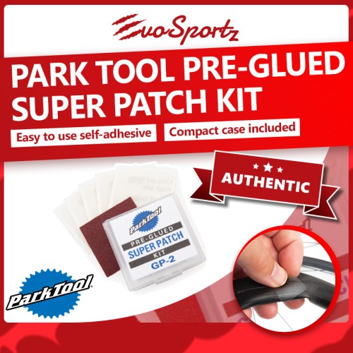 Park Tool Pre-Glued Super Patch Kit GP-2C | Tire Repair Patch Kit | Tube Puncture Patches