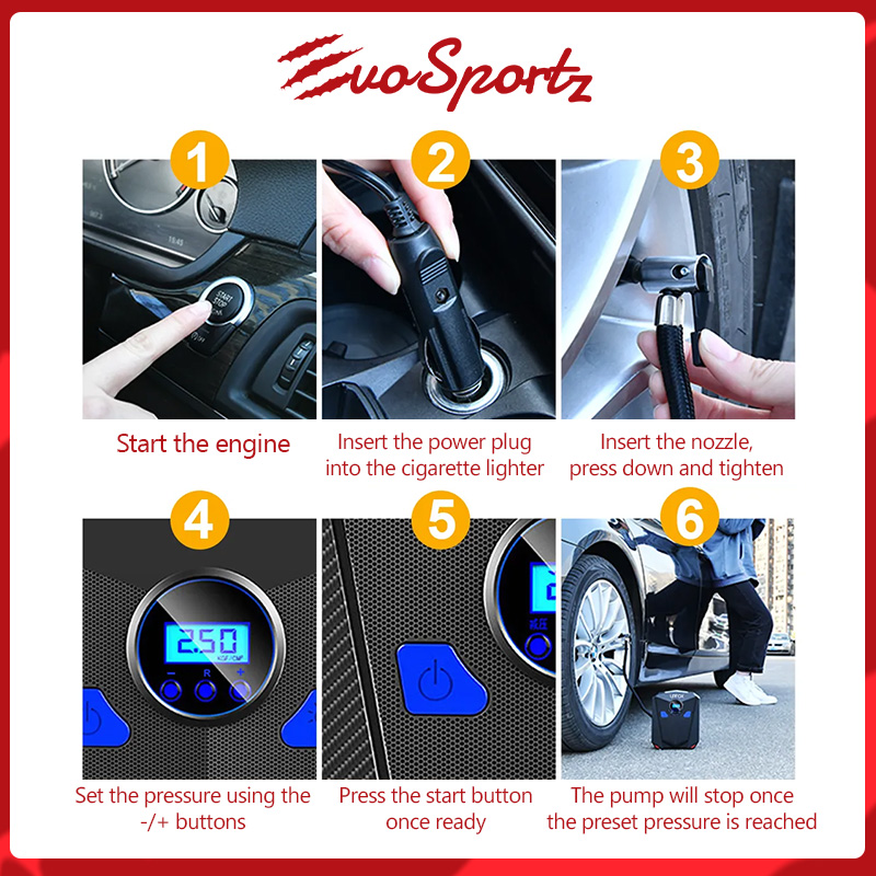 Car tyre deals pump cigarette lighter