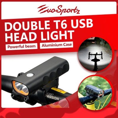 Double T6 USB Head Light