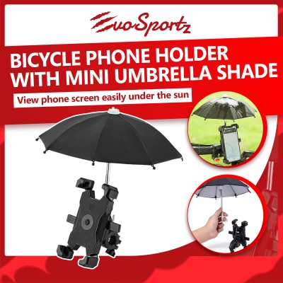 Bicycle Phone Holder with Mini Umbrella Shade